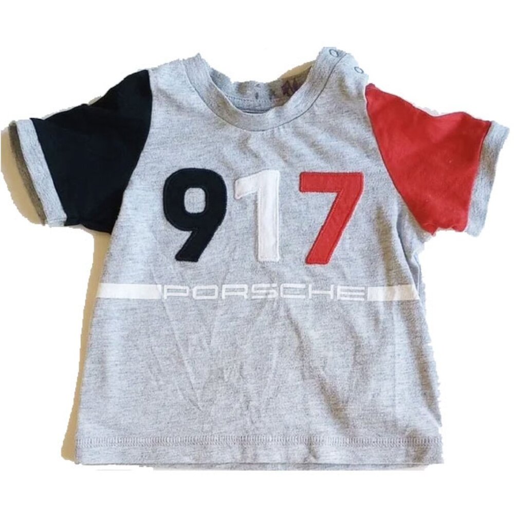 Porsche 917 Baby T-shirt 3-6M Gray Red White Blue